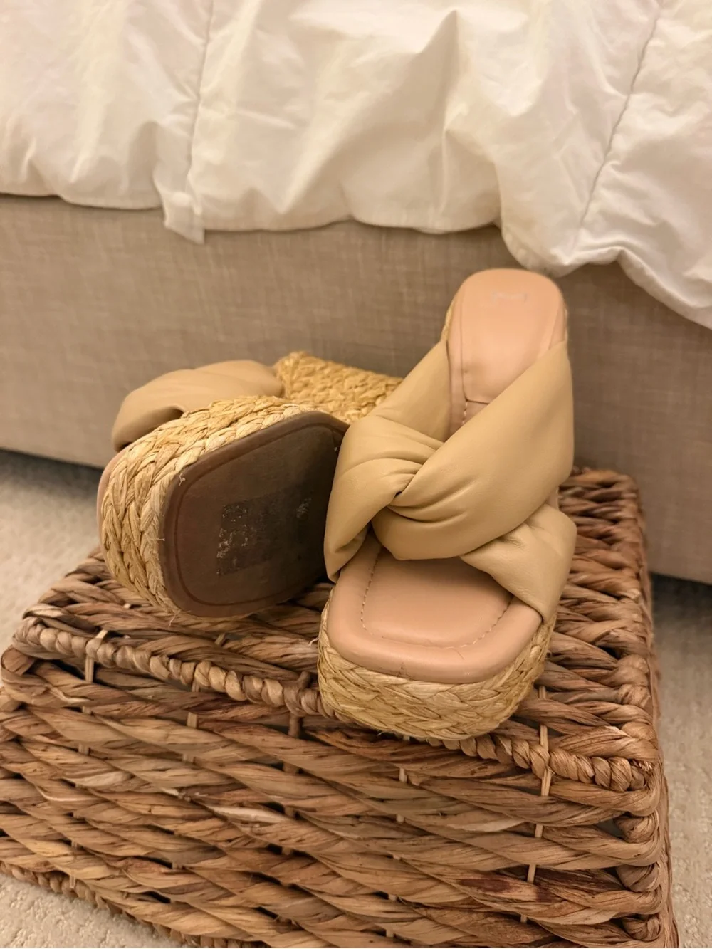 Marc Fisher Slide Espadrilles in Beige